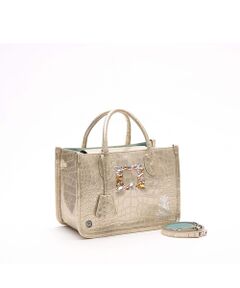 Accesoires De Mademoiselle / アクセソワ・ドゥ・マドモワゼル トートバッグ | ヴィッテリグリシャムウェンディ/クリスタルソーイングヘリ巻きトート25cm　GOLD