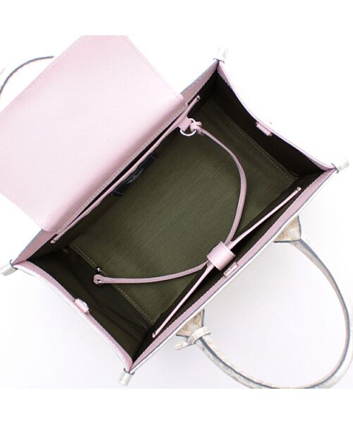 Accesoires De Mademoiselle / アクセソワ・ドゥ・マドモワゼル トートバッグ | ヴィッテリグリシャムウェンディ/クリスタルソーイングヘリ巻きトート25cm PLATINUM | 詳細2