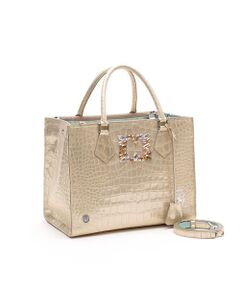 Accesoires De Mademoiselle / アクセソワ・ドゥ・マドモワゼル トートバッグ | ヴィッテリグリシャムウェンディ/クリスタルソーイングWジップトート28cm　GOLD