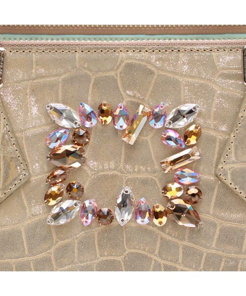 Accesoires De Mademoiselle / アクセソワ・ドゥ・マドモワゼル トートバッグ | ヴィッテリグリシャムウェンディ/クリスタルソーイングWジップトート28cm　GOLD | 詳細5