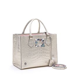 Accesoires De Mademoiselle / アクセソワ・ドゥ・マドモワゼル トートバッグ | ヴィッテリグリシャムウェンディ/クリスタルソーイングWジップトート28cm　PLATINUM