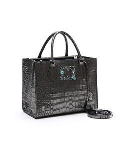 Accesoires De Mademoiselle / アクセソワ・ドゥ・マドモワゼル トートバッグ | ヴィッテリグリシャムウェンディ/クリスタルソーイングWジップトート28cm　GUNMETAL