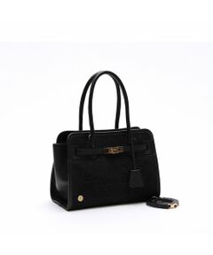 Accesoires De Mademoiselle / アクセソワ・ドゥ・マドモワゼル トートバッグ | スエードプラス/マーキス前金具付トート28cm　BLACK/SHIKKOKU