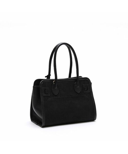 Accesoires De Mademoiselle / アクセソワ・ドゥ・マドモワゼル トートバッグ | スエードプラス/マーキス前金具付トート28cm BLACK/SHIKKOKU | 詳細3