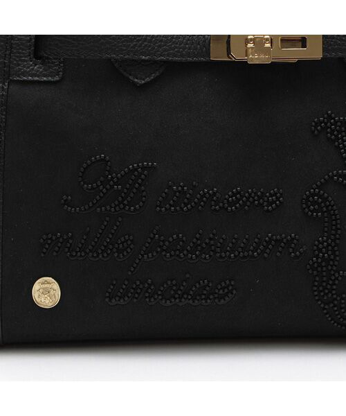 Accesoires De Mademoiselle / アクセソワ・ドゥ・マドモワゼル トートバッグ | スエードプラス/マーキス前金具付トート28cm BLACK/SHIKKOKU | 詳細6