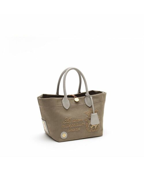 Accesoires De Mademoiselle / アクセソワ・ドゥ・マドモワゼル トートバッグ | スエードプラス/マーキスショルダーストラップ付トート21cm FANGO/SHIROGANE | 詳細1