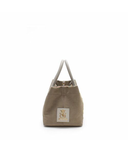 Accesoires De Mademoiselle / アクセソワ・ドゥ・マドモワゼル トートバッグ | スエードプラス/マーキスショルダーストラップ付トート21cm FANGO/SHIROGANE | 詳細2