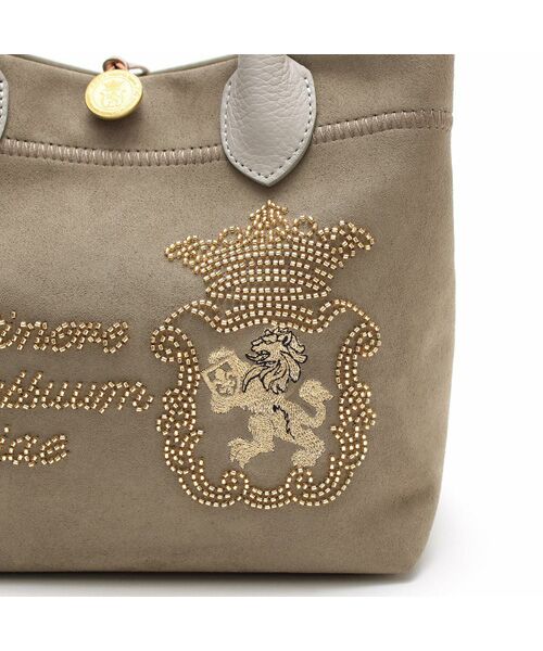 Accesoires De Mademoiselle / アクセソワ・ドゥ・マドモワゼル トートバッグ | スエードプラス/マーキスショルダーストラップ付トート21cm FANGO/SHIROGANE | 詳細6