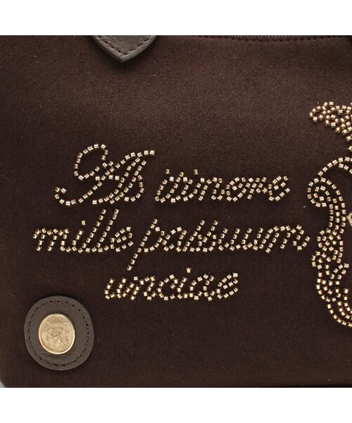 Accesoires De Mademoiselle / アクセソワ・ドゥ・マドモワゼル トートバッグ | スエードプラス/マーキスショルダーストラップ付トート21cm MORO/BENIKESHI | 詳細6