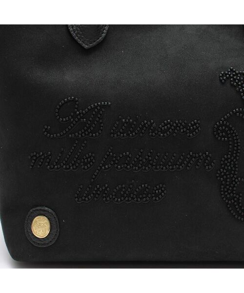 Accesoires De Mademoiselle / アクセソワ・ドゥ・マドモワゼル トートバッグ | スエードプラス/マーキスショルダーストラップ付トート25cm BLACK/SHIKKOKU | 詳細6