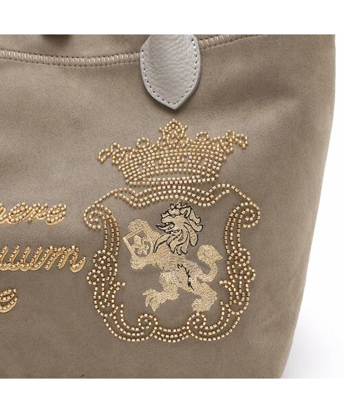 Accesoires De Mademoiselle / アクセソワ・ドゥ・マドモワゼル トートバッグ | スエードプラス/マーキスショルダーストラップ付トート25cm　FANGO/SHIROGANE | 詳細5