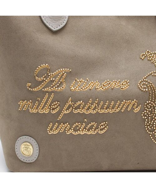 Accesoires De Mademoiselle / アクセソワ・ドゥ・マドモワゼル トートバッグ | スエードプラス/マーキスショルダーストラップ付トート25cm　FANGO/SHIROGANE | 詳細6