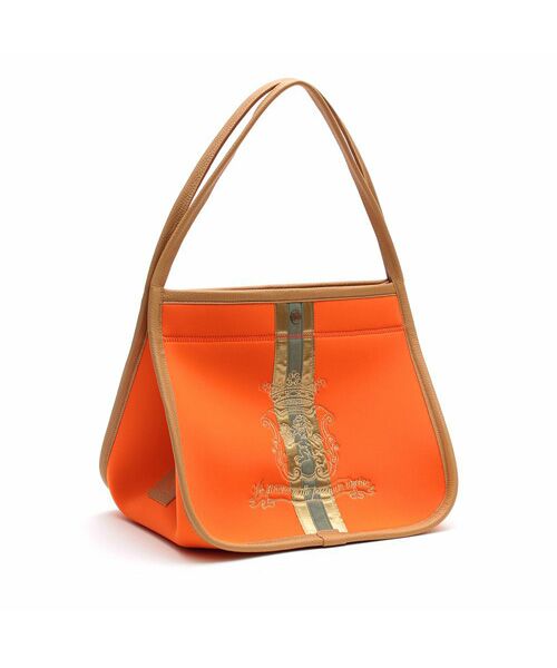 Accesoires De Mademoiselle / アクセソワ・ドゥ・マドモワゼル トートバッグ | マジックライト/センターリボンベルボトムトートL　MANGO/MARRON | 詳細1