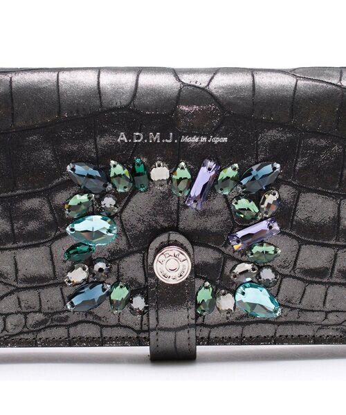 Accesoires De Mademoiselle / アクセソワ・ドゥ・マドモワゼル 財布・コインケース・マネークリップ | ヴィッテリグリシャムウェンディ/クリスタルソーイングロングウォレット GUNMETAL | 詳細4