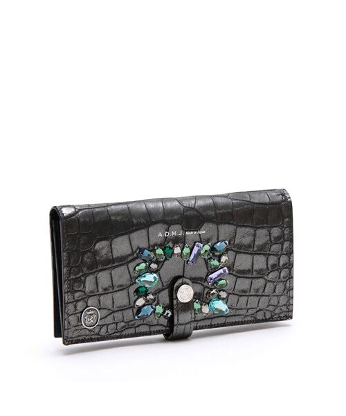 Accesoires De Mademoiselle / アクセソワ・ドゥ・マドモワゼル 財布・コインケース・マネークリップ | ヴィッテリグリシャムウェンディ/クリスタルソーイングロングウォレット GUNMETAL(GUN METAL)