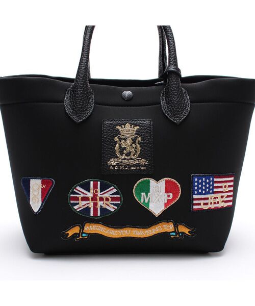 Accesoires De Mademoiselle / アクセソワ・ドゥ・マドモワゼル トートバッグ | マジックライト/フラッグワッペントート21cm(Dカン付) NEGRO、A | 詳細4