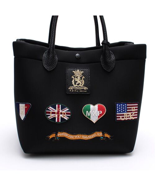 Accesoires De Mademoiselle / アクセソワ・ドゥ・マドモワゼル トートバッグ | マジックライト/フラッグワッペントート25cm NEGRO、A | 詳細4