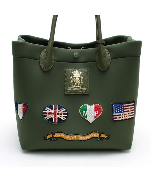 Accesoires De Mademoiselle / アクセソワ・ドゥ・マドモワゼル トートバッグ | マジックライト/フラッグワッペントート25cm KHAKI、L | 詳細4