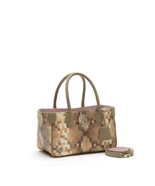 Accesoires De Mademoiselle / アクセソワ・ドゥ・マドモワゼル トートバッグ | スネーク型押し/ミニトート(ショルダーストラップ付)　LATE/AKU | 詳細1