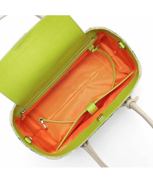 Accesoires De Mademoiselle / アクセソワ・ドゥ・マドモワゼル トートバッグ | スネーク型押し/ミニトート(ショルダーストラップ付) SAND/SHIRACHA | 詳細1