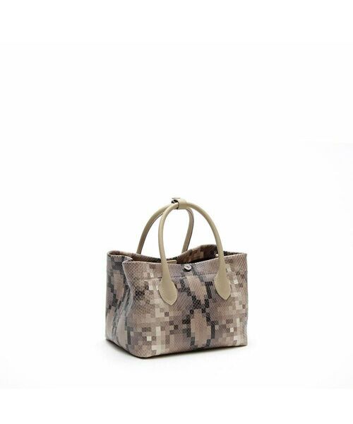 Accesoires De Mademoiselle / アクセソワ・ドゥ・マドモワゼル トートバッグ | スネーク型押し/トート21cm(ショルダーストラップ付) SAND/SHIRACHA | 詳細2