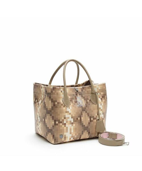 Accesoires De Mademoiselle / アクセソワ・ドゥ・マドモワゼル トートバッグ | スネーク型押し/トート25 cm(ショルダーストラップ付)　LATE/AKU | 詳細1