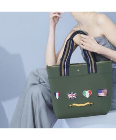 Accesoires De Mademoiselle / アクセソワ・ドゥ・マドモワゼル トートバッグ | マジックライト/フラッグワッペンデイリートート30cm　KHAKI、L