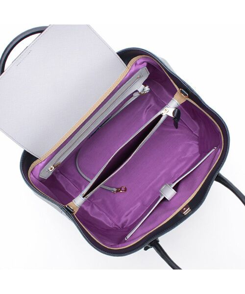 Accesoires De Mademoiselle / アクセソワ・ドゥ・マドモワゼル トートバッグ | リバティソフト/キューブトート25cm　NAVY | 詳細1