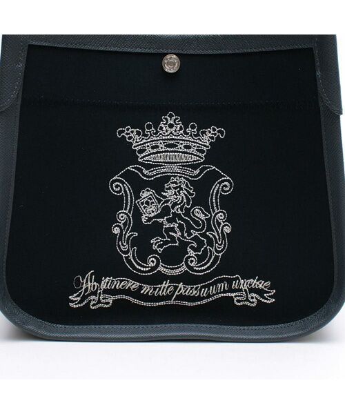 Accesoires De Mademoiselle / アクセソワ・ドゥ・マドモワゼル トートバッグ | オフィサー/マーキス刺しゅうベルボトムトートS NAVY | 詳細5