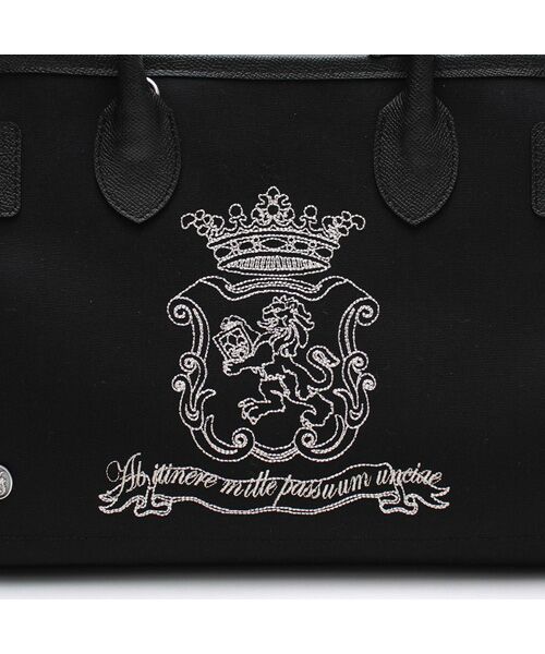 Accesoires De Mademoiselle / アクセソワ・ドゥ・マドモワゼル トートバッグ | オフィサー/マーキス刺しゅうヘリ巻きベルトトート31cm　BLACK | 詳細4