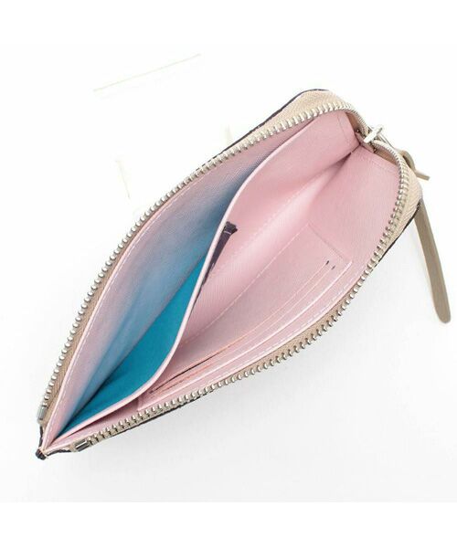 Accesoires De Mademoiselle / アクセソワ・ドゥ・マドモワゼル 財布・コインケース・マネークリップ | スネーク型押し/オーガナイザーパース LATE/AKU | 詳細1