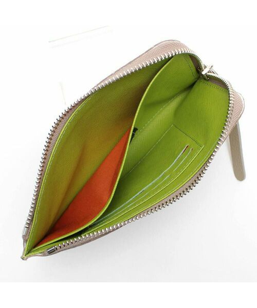 Accesoires De Mademoiselle / アクセソワ・ドゥ・マドモワゼル 財布・コインケース・マネークリップ | スネーク型押し/オーガナイザーパース SAND/SHIRACHA | 詳細1