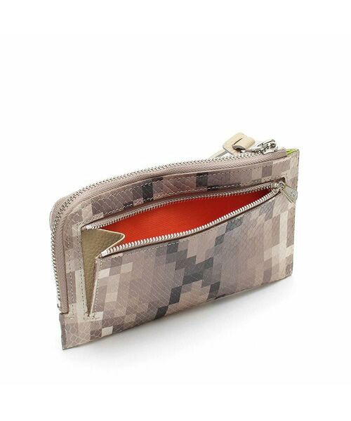 Accesoires De Mademoiselle / アクセソワ・ドゥ・マドモワゼル 財布・コインケース・マネークリップ | スネーク型押し/オーガナイザーパース SAND/SHIRACHA | 詳細2