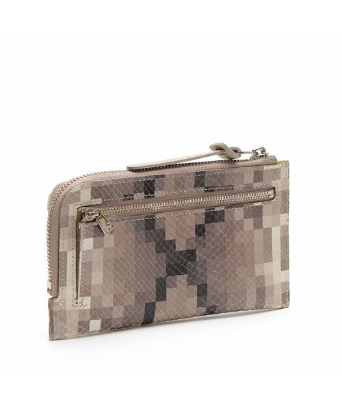 Accesoires De Mademoiselle / アクセソワ・ドゥ・マドモワゼル 財布・コインケース・マネークリップ | スネーク型押し/オーガナイザーパース SAND/SHIRACHA | 詳細3