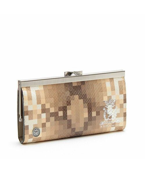 Accesoires De Mademoiselle / アクセソワ・ドゥ・マドモワゼル 財布・コインケース・マネークリップ | スネーク型押し/ガマグチウォレット LATE/AKU | 詳細1