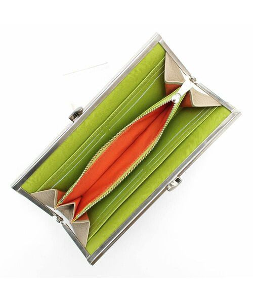 Accesoires De Mademoiselle / アクセソワ・ドゥ・マドモワゼル 財布・コインケース・マネークリップ | スネーク型押し/ガマグチウォレット SAND/SHIRACHA | 詳細1