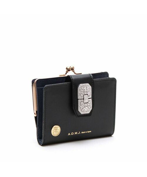 Accesoires De Mademoiselle/アクセソワ・ドゥ・マドモワゼル セブンティリリィ/ガマグチ付スモールウォレット BLACK BLACK F Accesoires De Mademoiselle/アクセソワ・ドゥ・マドモワゼル セブンティリリィ/ガマグチ付スモールウォレット BLACK BLACK F