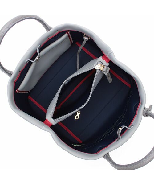 Accesoires De Mademoiselle / アクセソワ・ドゥ・マドモワゼル トートバッグ | マジックライト/コード刺しゅうキューブトート25cm GRIS,M | 詳細1