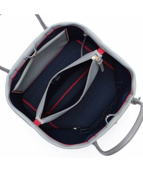 Accesoires De Mademoiselle / アクセソワ・ドゥ・マドモワゼル トートバッグ | マジックライト/コード刺しゅうキューブトート34cm GRIS | 詳細1