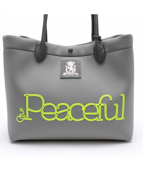 Accesoires De Mademoiselle / アクセソワ・ドゥ・マドモワゼル トートバッグ | マジックライト/コード刺しゅうキューブトート34cm GRIS | 詳細4