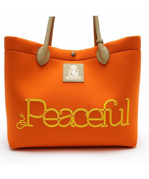 Accesoires De Mademoiselle / アクセソワ・ドゥ・マドモワゼル トートバッグ | マジックライト/コード刺しゅうキューブトート34cm MANGO | 詳細4