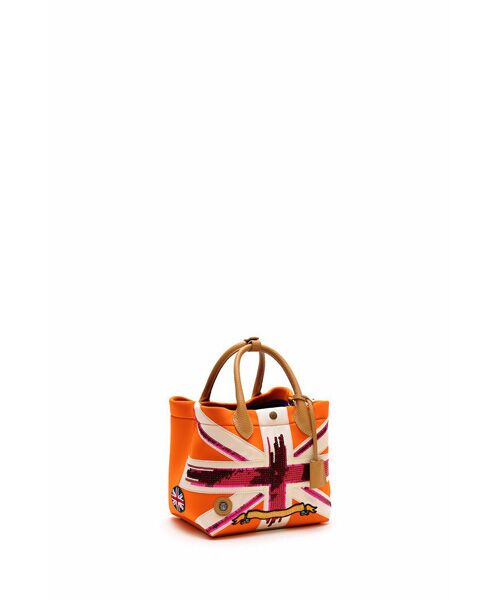 Accesoires De Mademoiselle/アクセソワ・ドゥ・マドモワゼル マジックライト/ユニオンジャックキューブトート21cm(Dカン+) MANGO,M フリー