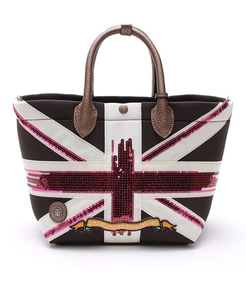 Accesoires De Mademoiselle / アクセソワ・ドゥ・マドモワゼル トートバッグ | マジックライト/ユニオンジャックキューブトート21cm(Dカン+) | 詳細19