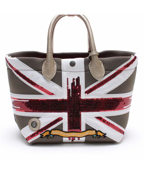 Accesoires De Mademoiselle / アクセソワ・ドゥ・マドモワゼル トートバッグ | マジックライト/ユニオンジャックキューブトート21cm(Dカン+) | 詳細25