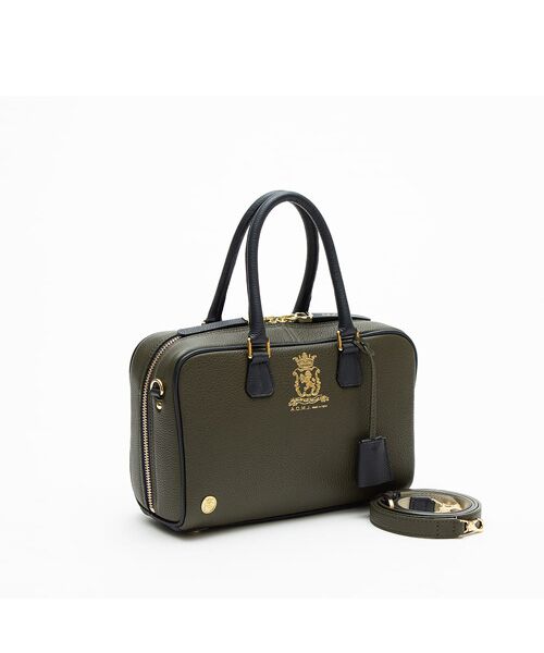 Accesoires De Mademoiselle / アクセソワ・ドゥ・マドモワゼル ショルダーバッグ | モーツァルト/バイカラーボストン25cm(ショルダーストラップ付)（FOREST×MARINE）