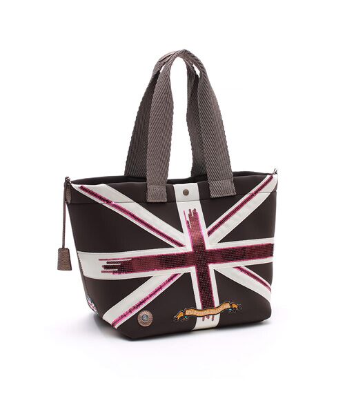 Accesoires De Mademoiselle / アクセソワ・ドゥ・マドモワゼル トートバッグ | マジックライト/ユニオンジャックデイリートート32cm(Dカン+)（MARRON.C）