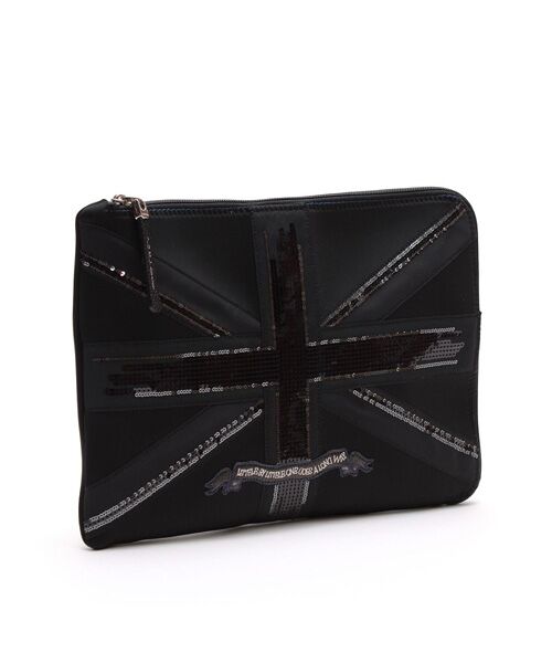 Accesoires De Mademoiselle / アクセソワ・ドゥ・マドモワゼル トラベルバッグ | マジックライト/ユニオンジャックフラットポーチ2セット(S・LL)（NEGRO,A）