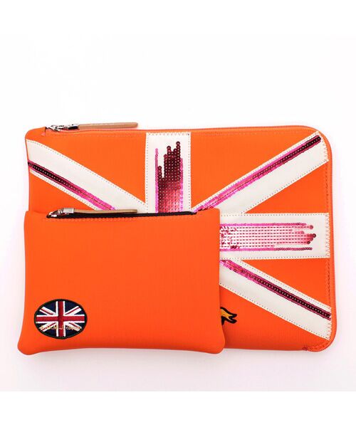 Accesoires De Mademoiselle / アクセソワ・ドゥ・マドモワゼル トラベルバッグ | マジックライト/ユニオンジャックフラットポーチ2セット(S・LL) | 詳細14
