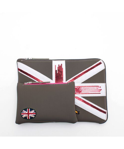 Accesoires De Mademoiselle / アクセソワ・ドゥ・マドモワゼル トラベルバッグ | マジックライト/ユニオンジャックフラットポーチ2セット(S・LL) | 詳細21