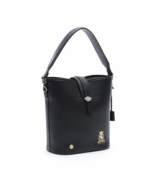 Accesoires De Mademoiselle / アクセソワ・ドゥ・マドモワゼル トートバッグ | クラシックアニルブリロ/アールデコバケットトート25cm(Dカン+)（BLACK）